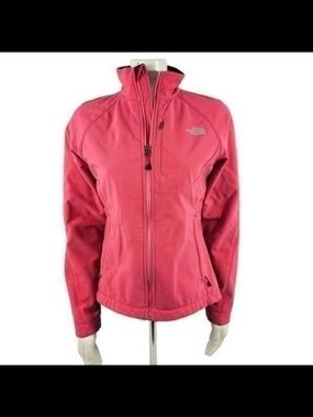 The North Face women's size medium fleece lined soft shell jacket pink